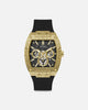 Guess Mainline Phoenix Frost Gold And Black Silicone Bracelet Watch Black/Gold