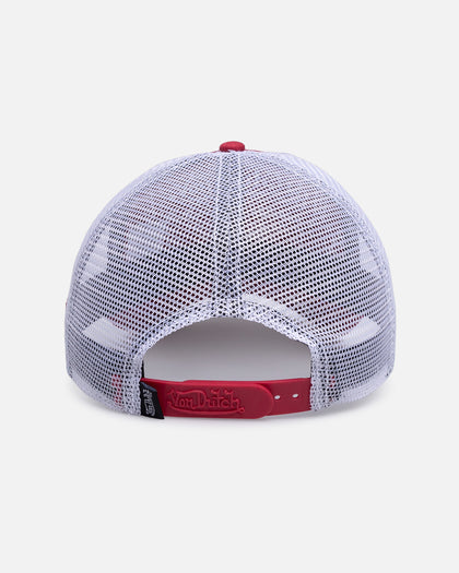 Von Dutch Destroyed Twill Trucker Snapback Washed Red