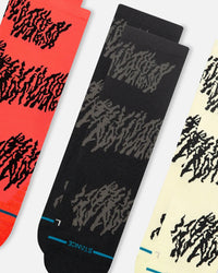 Stance Glacier Light Crew Socks 3 Pack Neon Pink