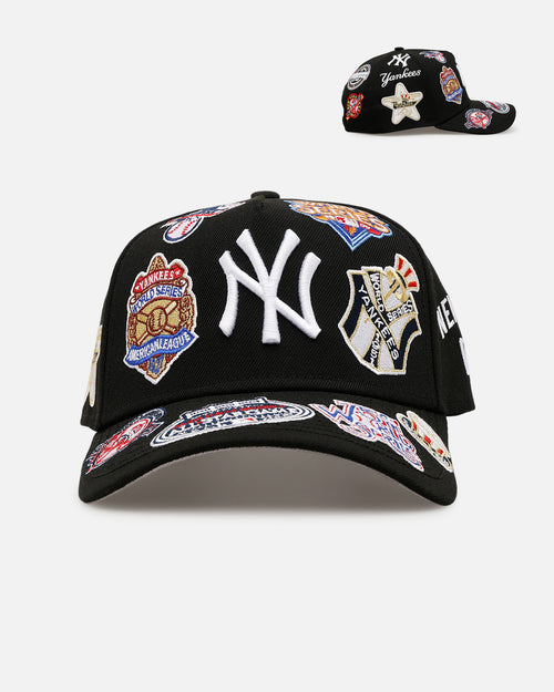 New Era New York Yankees 'All Over Embroidery' 9FORTY A-Frame Snapback Black