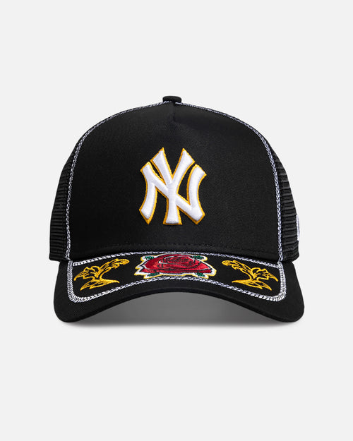 New Era New York Yankees 'Rose Visor' 9FORTY A-Frame Trucker Snapback Black/Rose