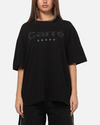 Carre Applique T-Shirt Solid Black