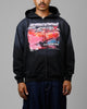 Loiter Speed Vintage Zip Up Hoodie Washed Black