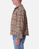 MNML Plaid Flannel Front Zip Jacket Brown/Cream
