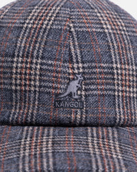 Kangol Plaid Earflaps Baseball Cap Grey