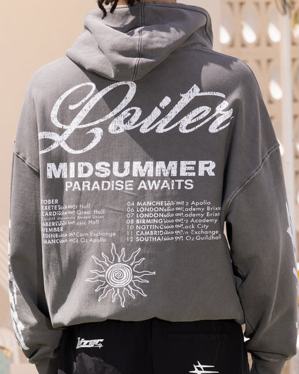 Loiter Midsummer Vintage Hoodie Charcoal