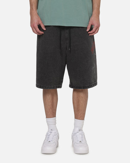 Saint Morta Graves Baggy Walk Shorts Black Shadow