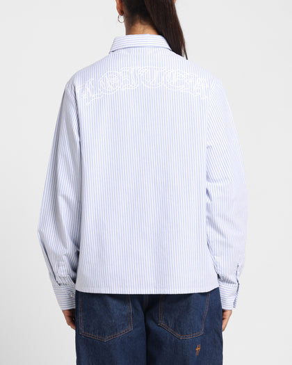 Loiter Chopper Long Sleeve Shirt Blue/White