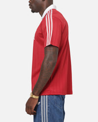 Adidas Drop Needle Pinstripe Jersey Red