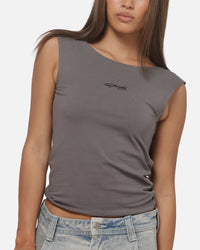 Ed Hardy Women's Cowl Back Top Grey