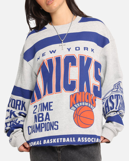 Mitchell & Ness New York Knicks Letterform Crewneck Grey Marle/Official Team Color