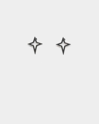 Saint Morta The 4 Point Earrings Black