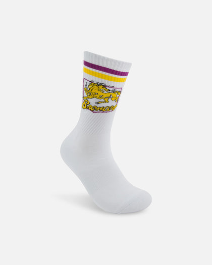 Foot-ies Brisbane Broncos Crew Socks 2 Pack White/Maroon