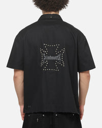 Saint Morta Marked Button Up Shirt Off Black