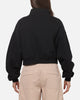 Nike Women's Studio Fleece Oversized 1/4-Zip Cropped Top Black