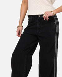 Adidas Women's Denim 3-Stripes Track Pants True Black Denim