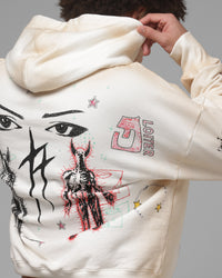 Loiter Hand Drawn Hoodie Off White