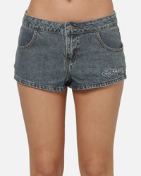 Ed Hardy Women's Signature Mini Shorts Mid Blue