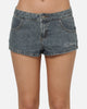 Ed Hardy Women's Signature Mini Shorts Mid Blue