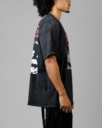 Loiter Always And Forever T-Shirt Black Acidwash