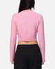 Tommy Jeans Women's Crop Script Sweater Pink