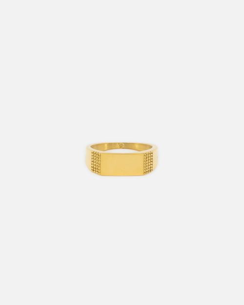 Saint Morta Adrian Bar Signet Ring Gold