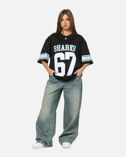 Bleacher Athletic Cronulla-Sutherland Sharks NRL Gridiron Mesh Jersey Official Team Color