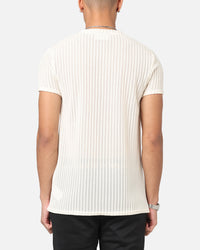 Sik Silk Textured Muscle Fit T-Shirt White