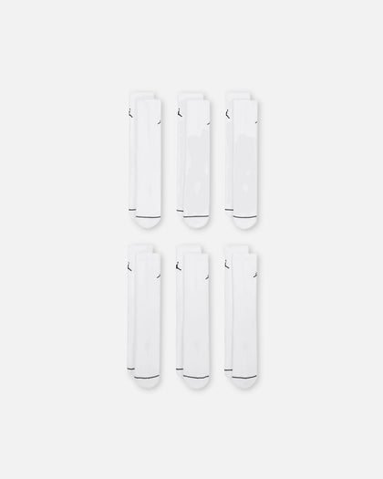 Jordan Everyday Cushioned Crew Socks 6 Pack White/Black