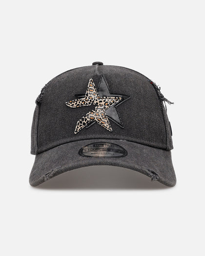 New Era Houston Astros 'Patent Leather' 9FORTY A-Frame Strapback Washed Black