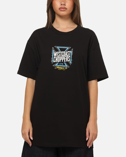 West Coast Choppers Skew Logo Flames T-Shirt Black