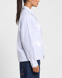 Loiter Chopper Long Sleeve Shirt Blue/White
