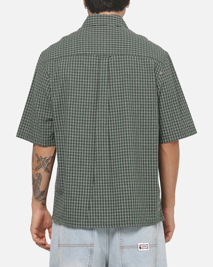 Vouseti Full Court Button Up Shirt Money Green Plaid