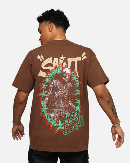 Saint Morta Holy Death T-Shirt Vintage Brown