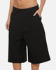 Carre Heritage Pleated Shorts Black Pinstripe