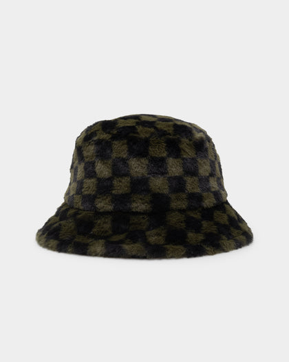 Kangol Faux Fur Bucket Olive