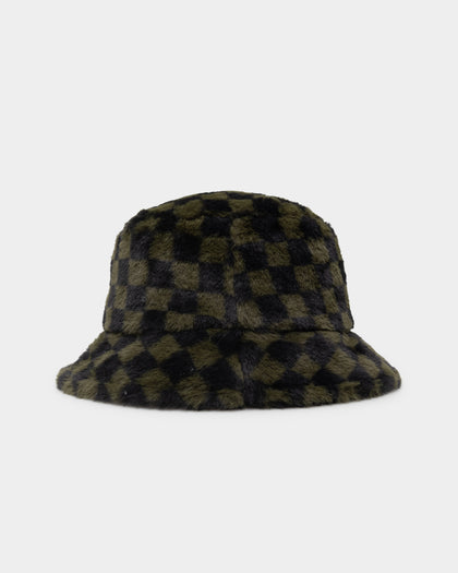 Kangol Faux Fur Bucket Olive