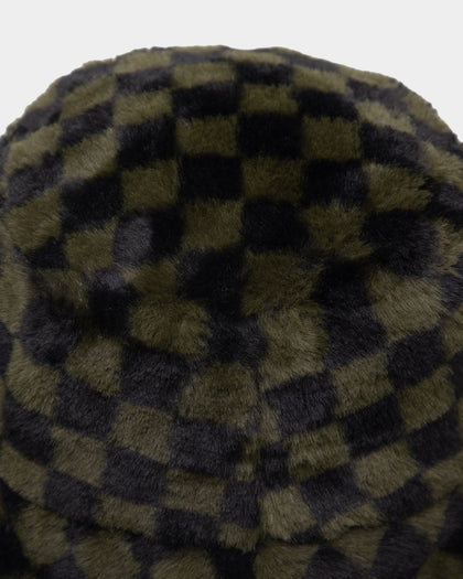 Kangol Faux Fur Bucket Olive
