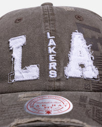 Mitchell & Ness Los Angeles Lakers 'Collegiate' Dad Fit Strapback Washed Chocolate