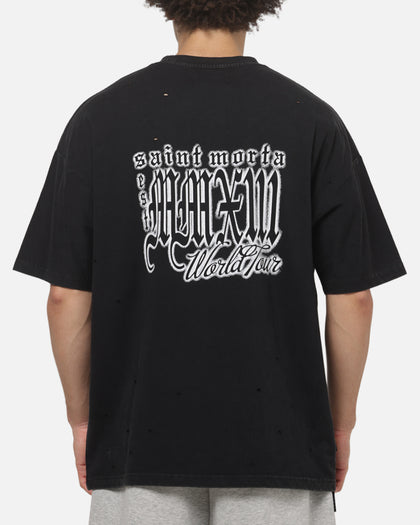 Saint Morta Wings Of Flight Boxy T-Shirt Washed Black