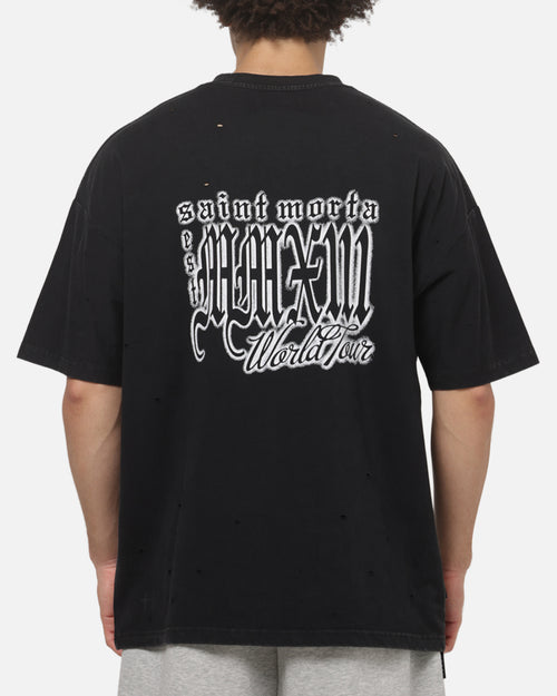 Saint Morta Wings Of Flight Boxy T-Shirt Washed Black
