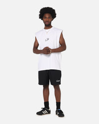 Carre Panelled Muscle T-Shirt White
