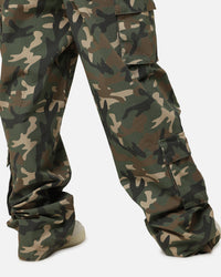 Carre Tactical Baggy Cargo Pants Woodland Camo