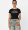 X-Girl Women's Oval Logo Baby T-Shirt Black