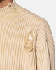 MNML Distressed Crop Knit Sweater Khaki