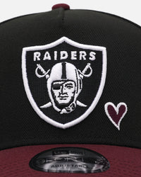 New Era Las Vegas Raiders 'Burgundy Hearts' 9FORTY A-Frame Snapback Black/Maroon