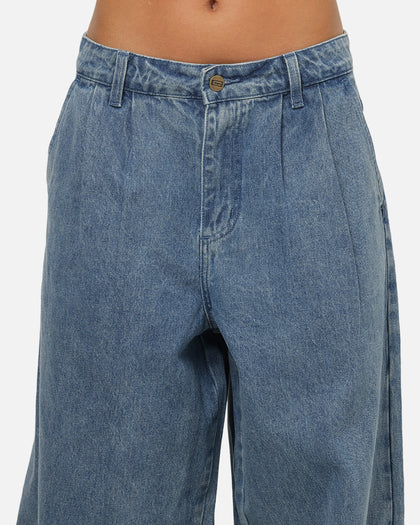 Carre Astor Pleated Jeans Mid Blue