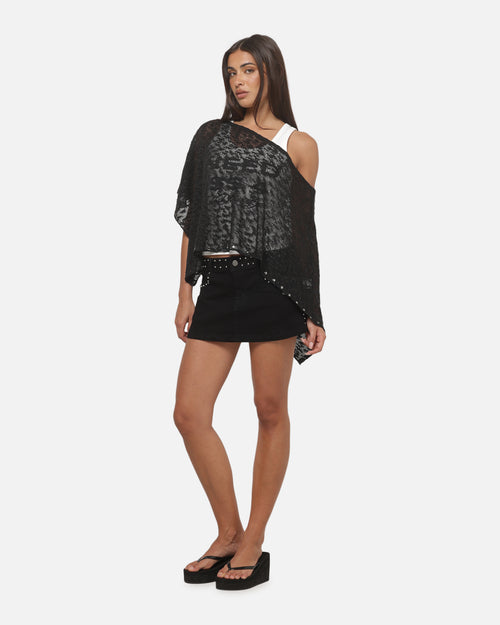 Ed Hardy Women's Knitted Poncho Black