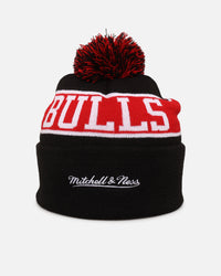 Mitchell & Ness Chicago Bulls Team Pom Beanie Black/Red
