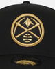 New Era Denver Nuggets 'NBA Black & Gold Embroidery' 9FORTY A-Frame Snapback Black/Gold